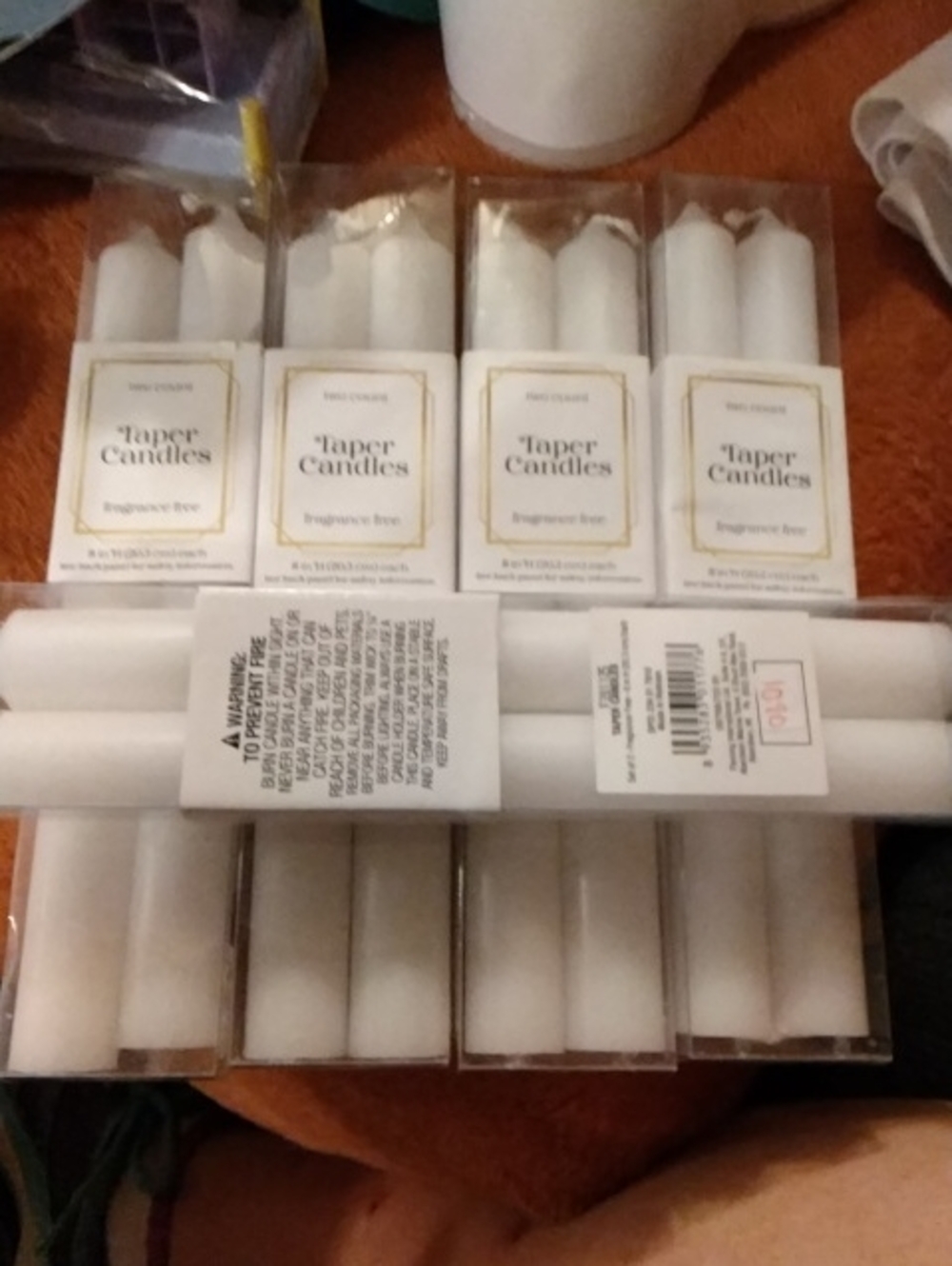 5 Packs of 2 White Taper Candles - 1070